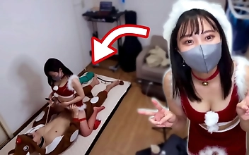 Jav Beauty Dressed As Santa For Hot Nakadashi With Collar Training!